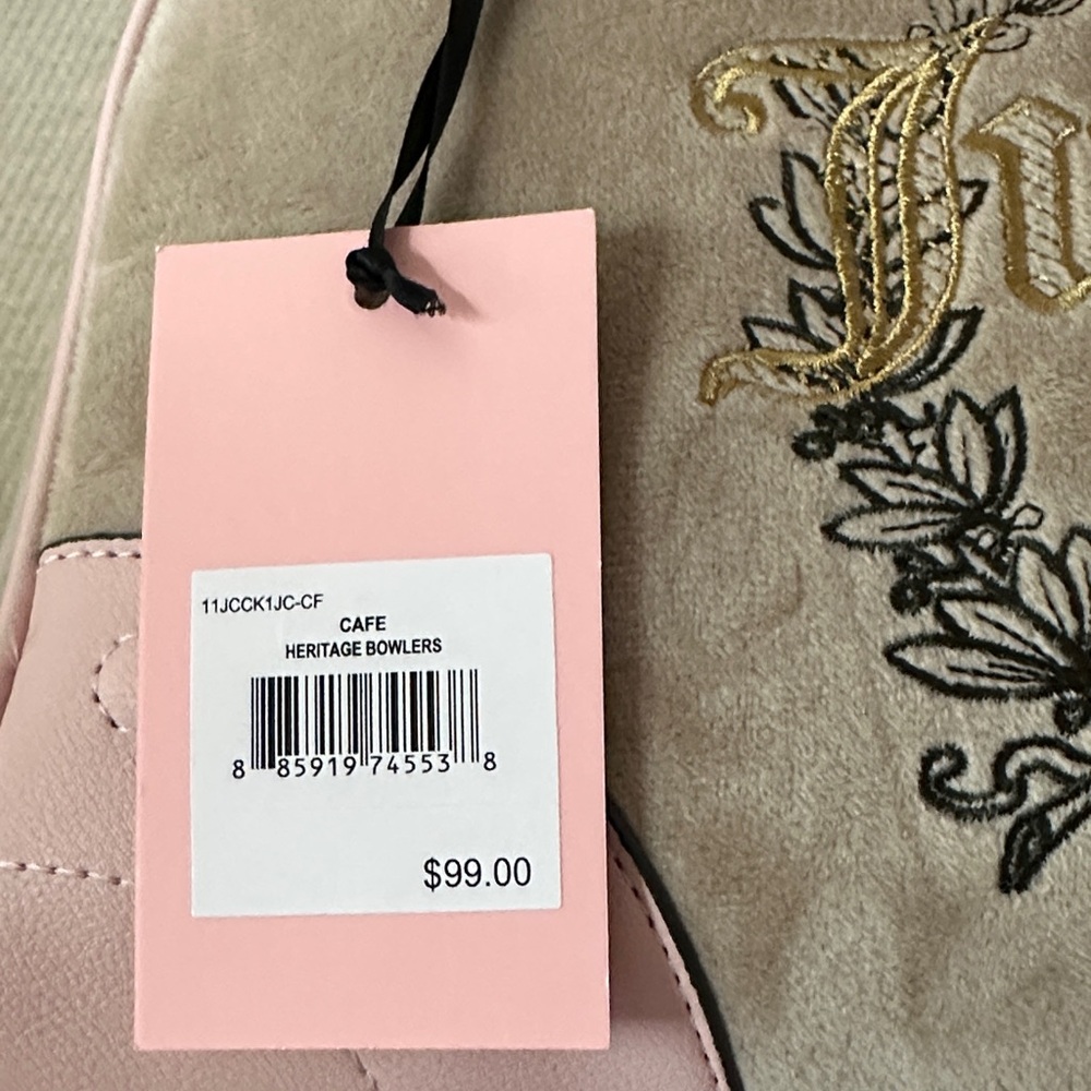 Juicy Couture Pink and Tan Satchel with Embroidery - Picture 9 of 12